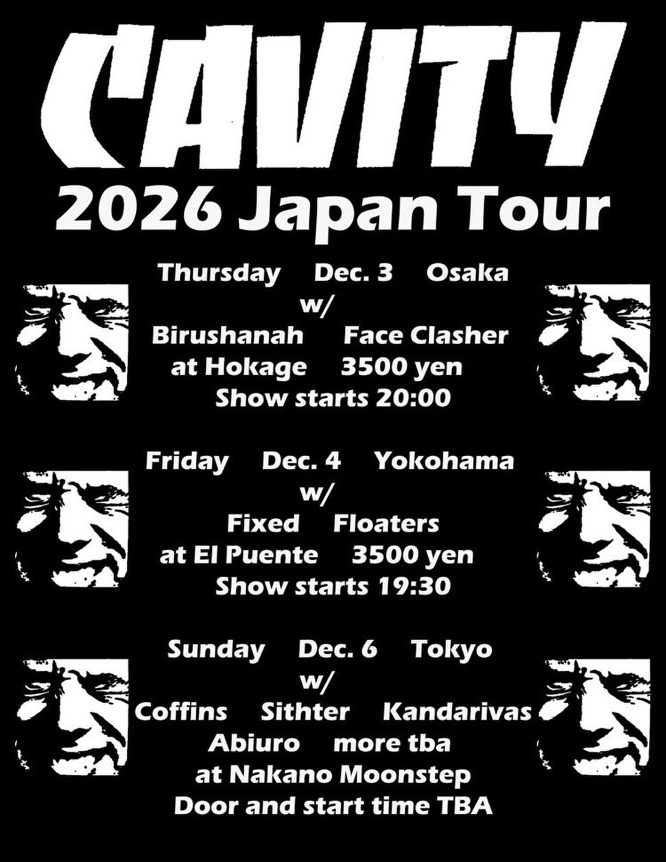 Cavity 2026 Japan Tour